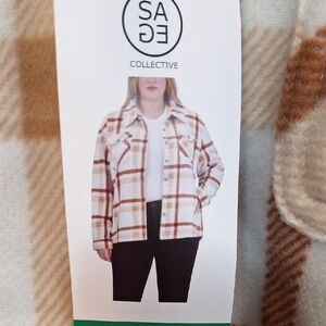 Cascade Collective Women's Checkered Utility Jacket - White and Brown